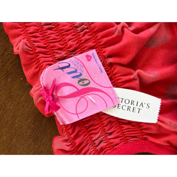 Vintage 2007 Victoria's Secret Pout Red & Pink Polka Dot Cami Top - Large - Y2K - Picture 4 of 6